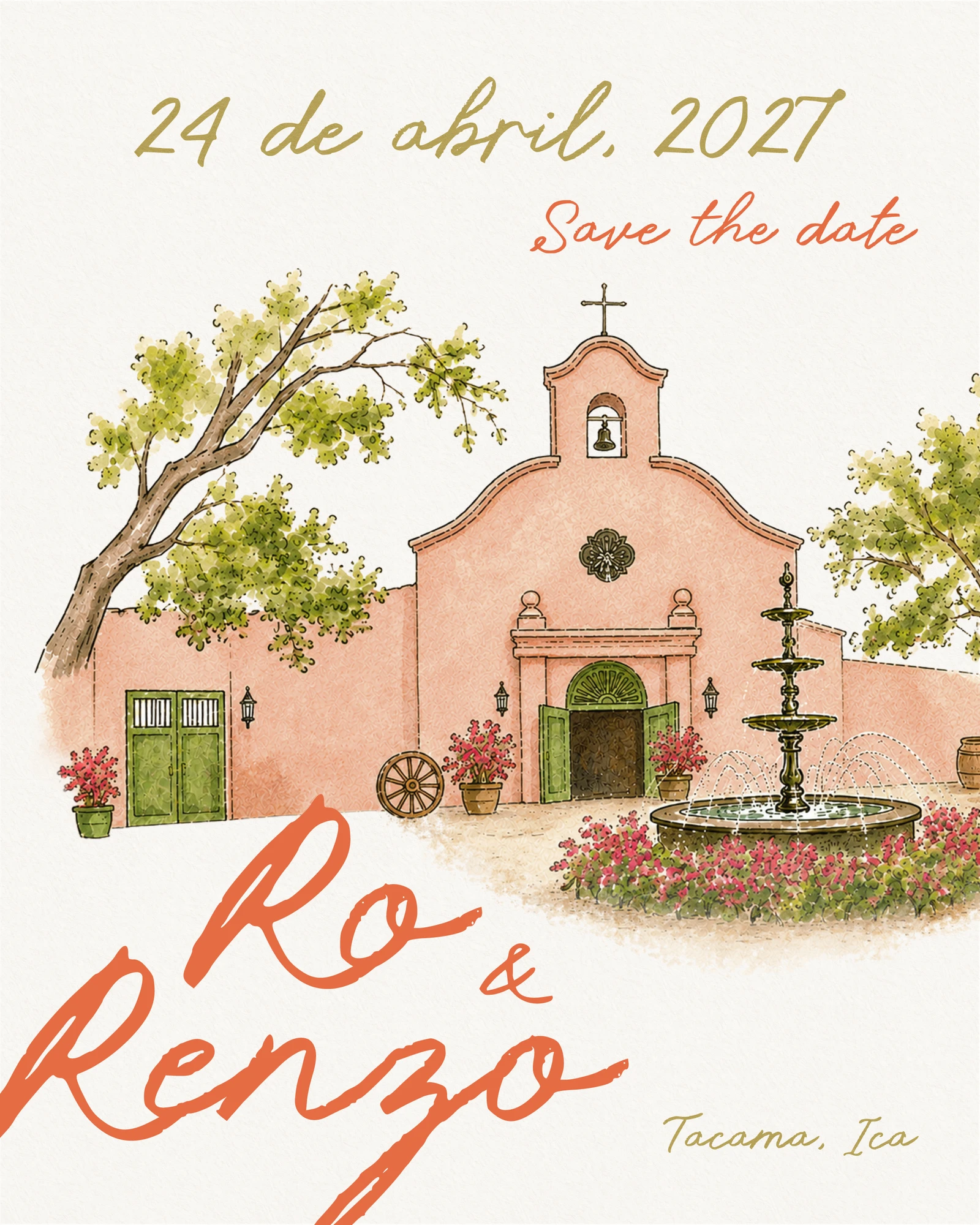 Save the date Ro & Renzo 24 abril 2027